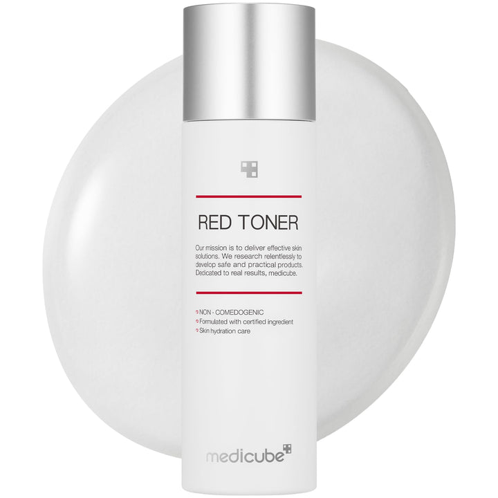 medicube front bottle showing label and soothing toner benefits