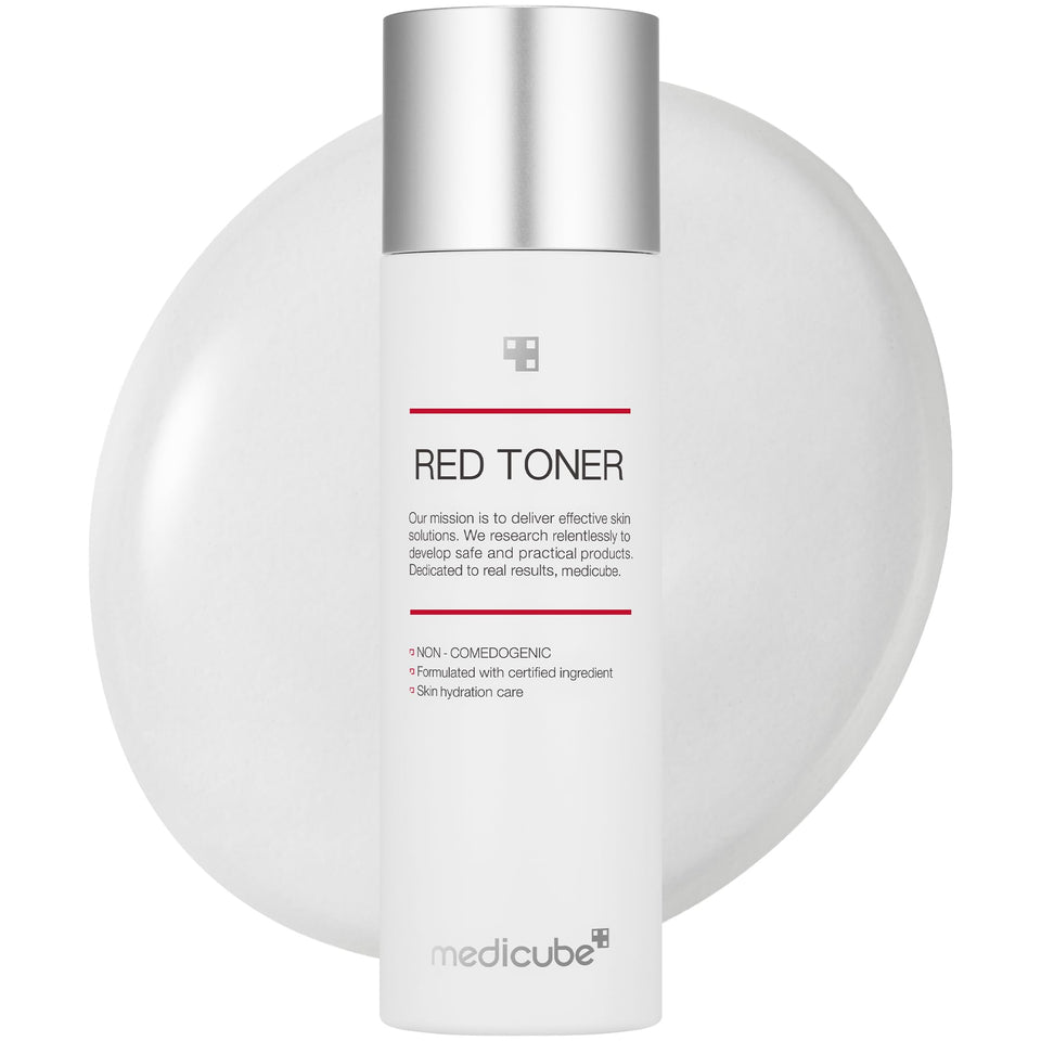 medicube front bottle showing label and soothing toner benefits