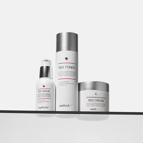 medicube boxed packaging detail emphasizing professional skincare design