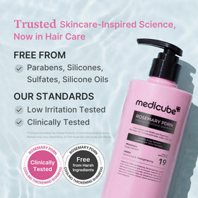 medicube applied to wet hair in shower demonstrating cooling scalp relief during use