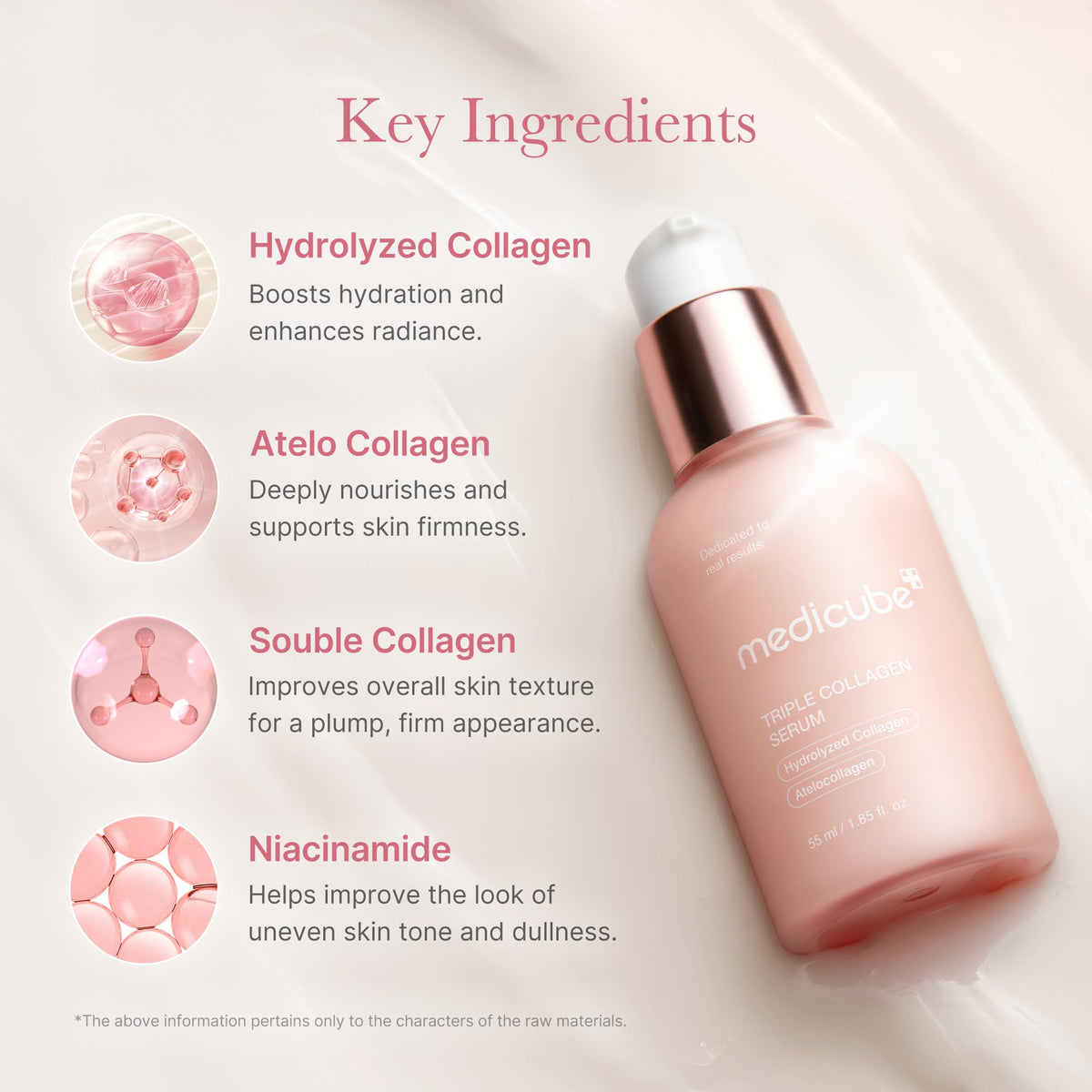 medicube serum spread on hand demonstrating smooth application and hydration