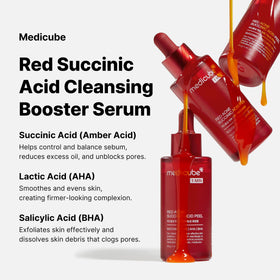 medicube serum dispense pump with two drops ready illustrating easy controlled application