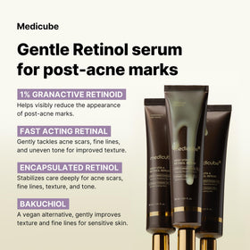 medicube ingredient close-up showing niacinamide and retinal for brighter skin