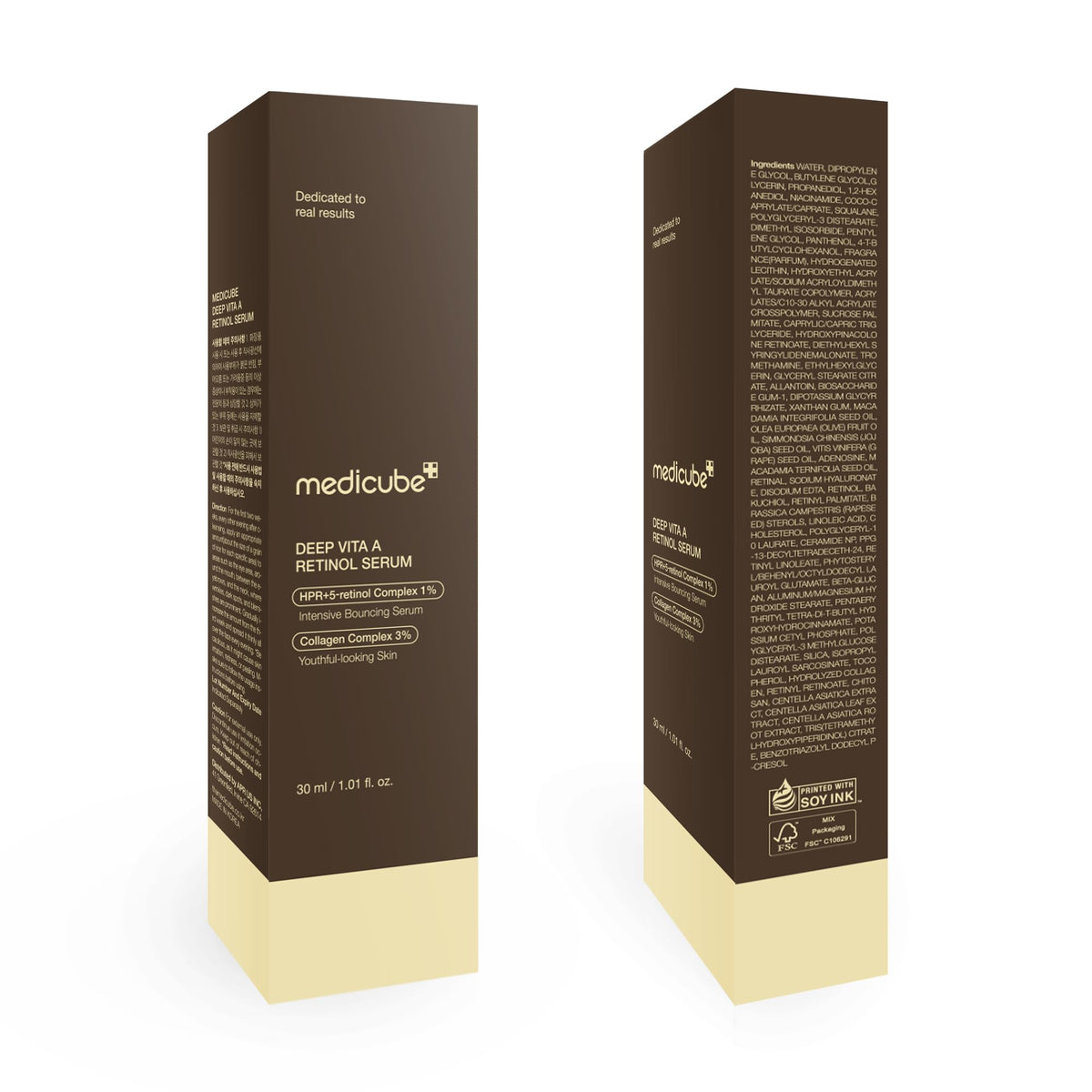 medicube open bottle top-view showing encapsulated formula and controlled delivery benefit