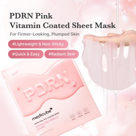medicube close-up of single pink sheet showing soft texture benefit