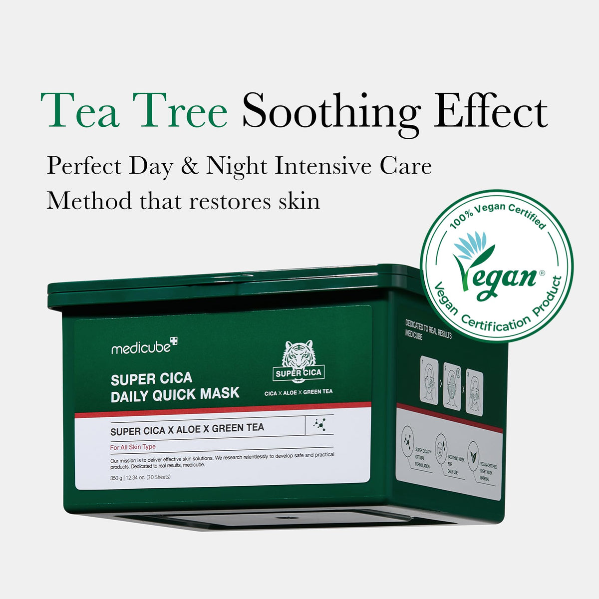 medicube mask applied on face delivering instant soothing relief