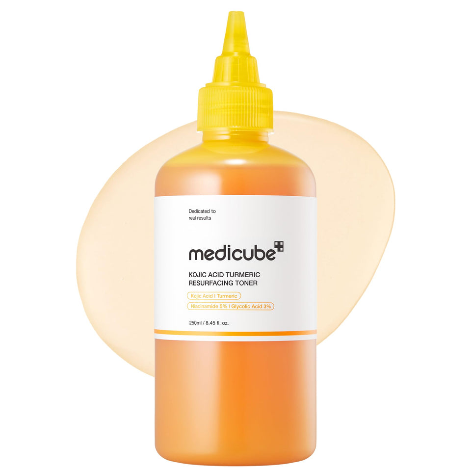 medicube front packaging showing bottle and branding, clean presentation and clarity