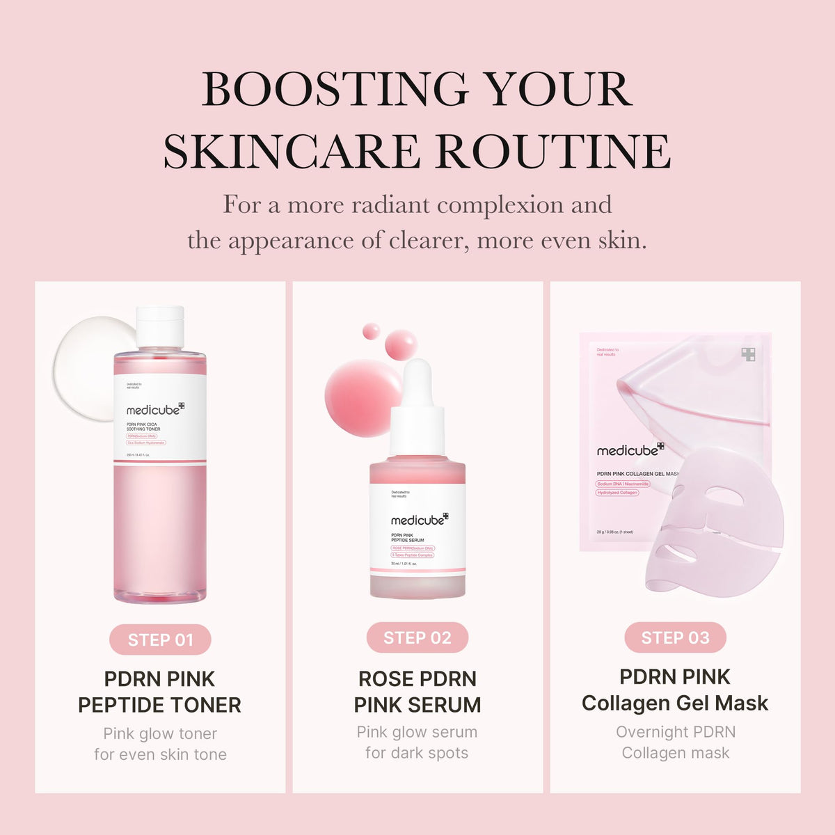 medicube toner pouring into hand demonstrating easy application and quick spread