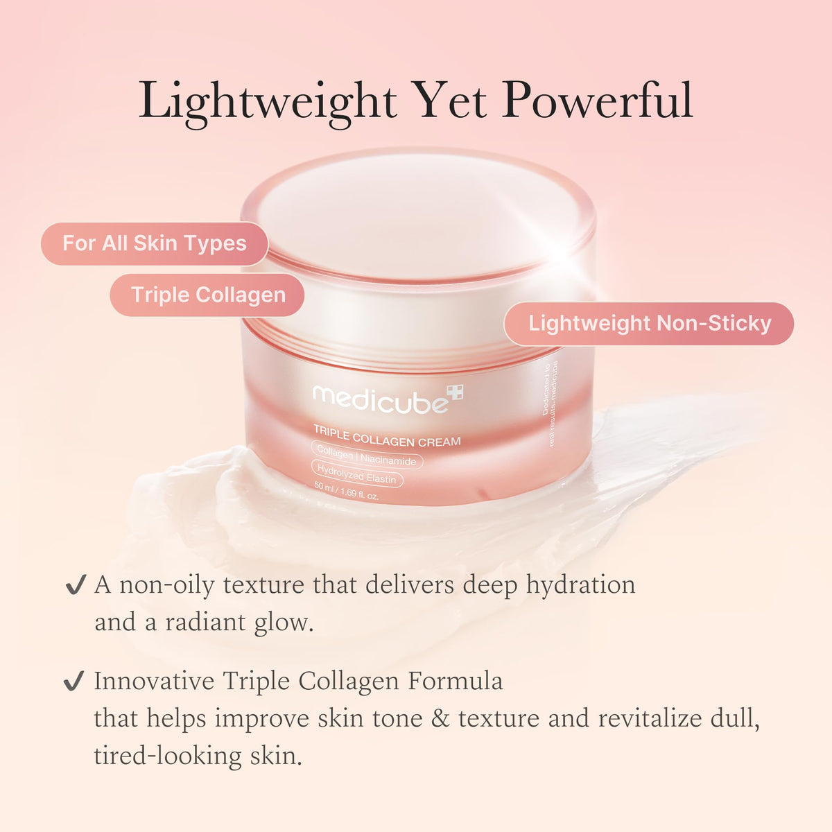 medicube cream on fingertip ready to apply for smooth skin