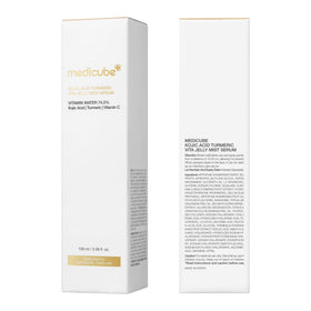 medicube turmeric kojic acid and vitamin C concept shot emphasizing brightening power