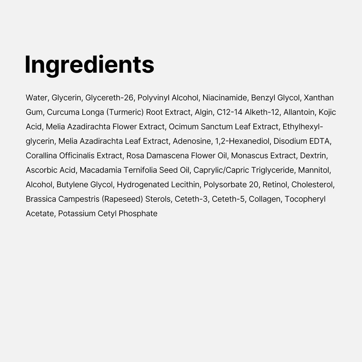 medicube product label and ingredients list visible for informed ingredient checks