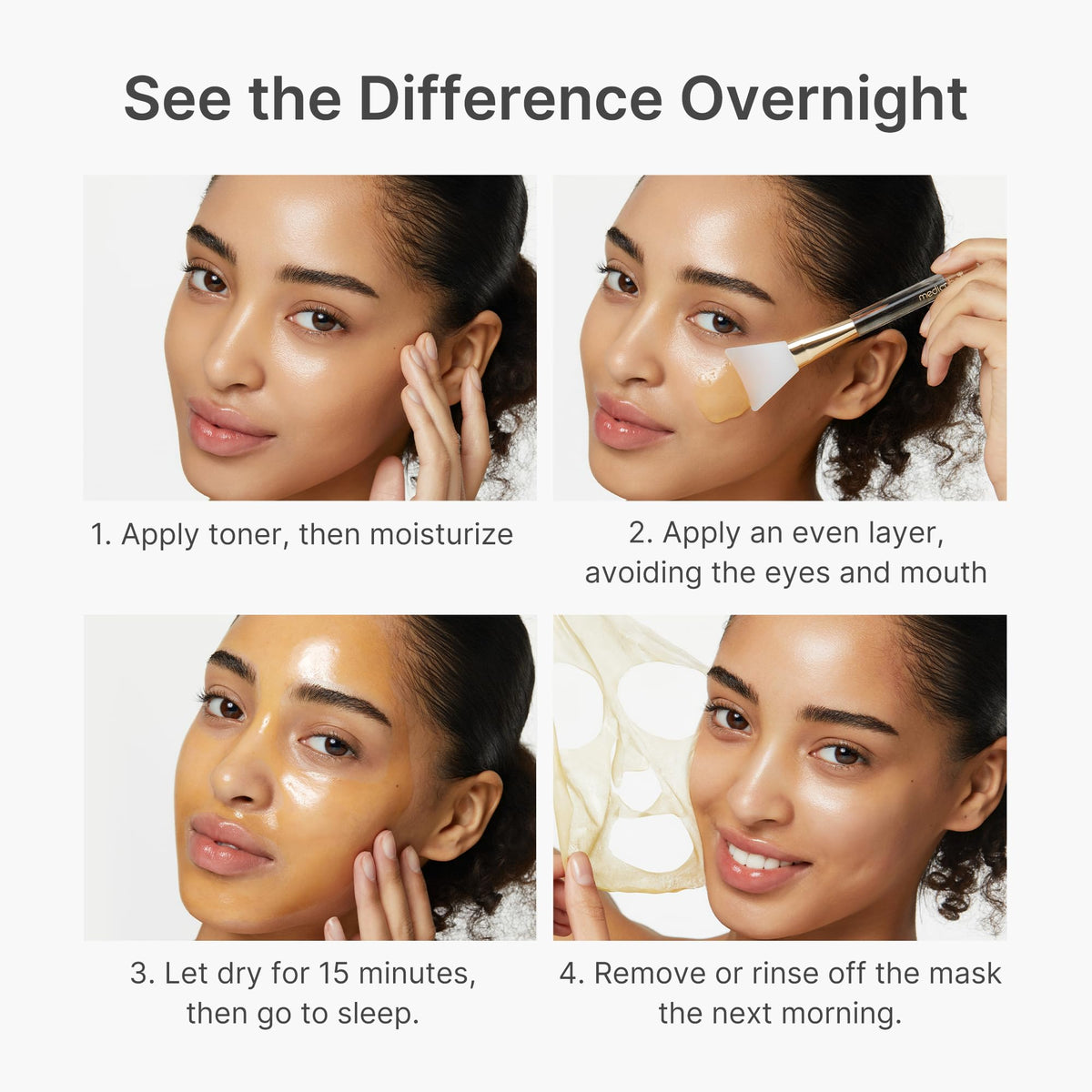 medicube peeling off mask in morning revealing smoother skin and refreshed glow