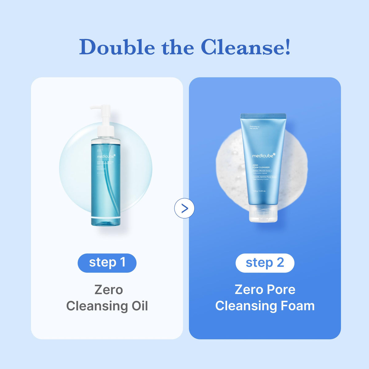 medicube cleanser held in hand for size comparison, convenient everyday bottle