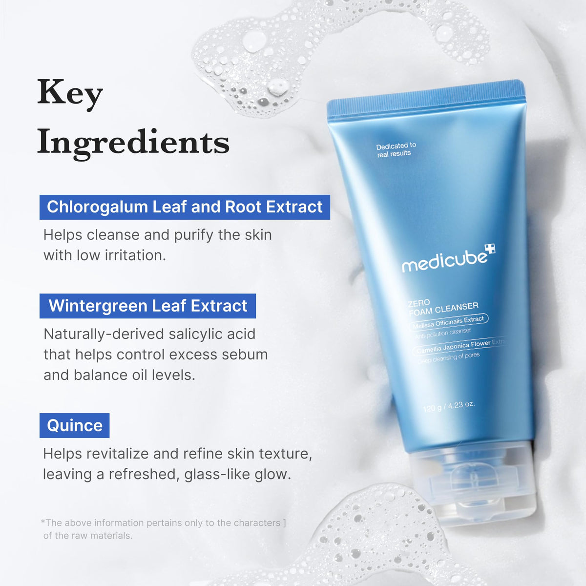 medicube label ingredient list closeup showing natural extracts and formulation transparency