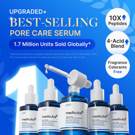 medicube dropper pump detail highlighting precise application benefit