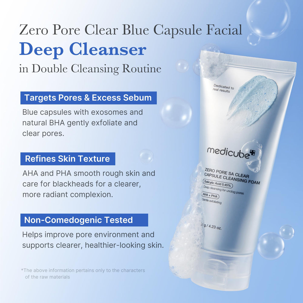 medicube foam texture close-up highlighting gentle lather and creamy finish