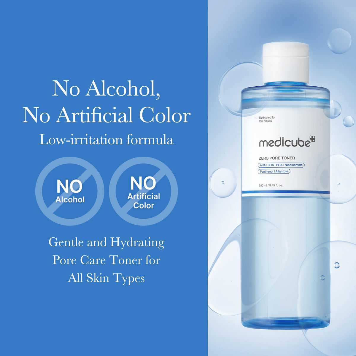 medicube toner on cotton pad demonstrating pore-clearing use benefit: exfoliation ready