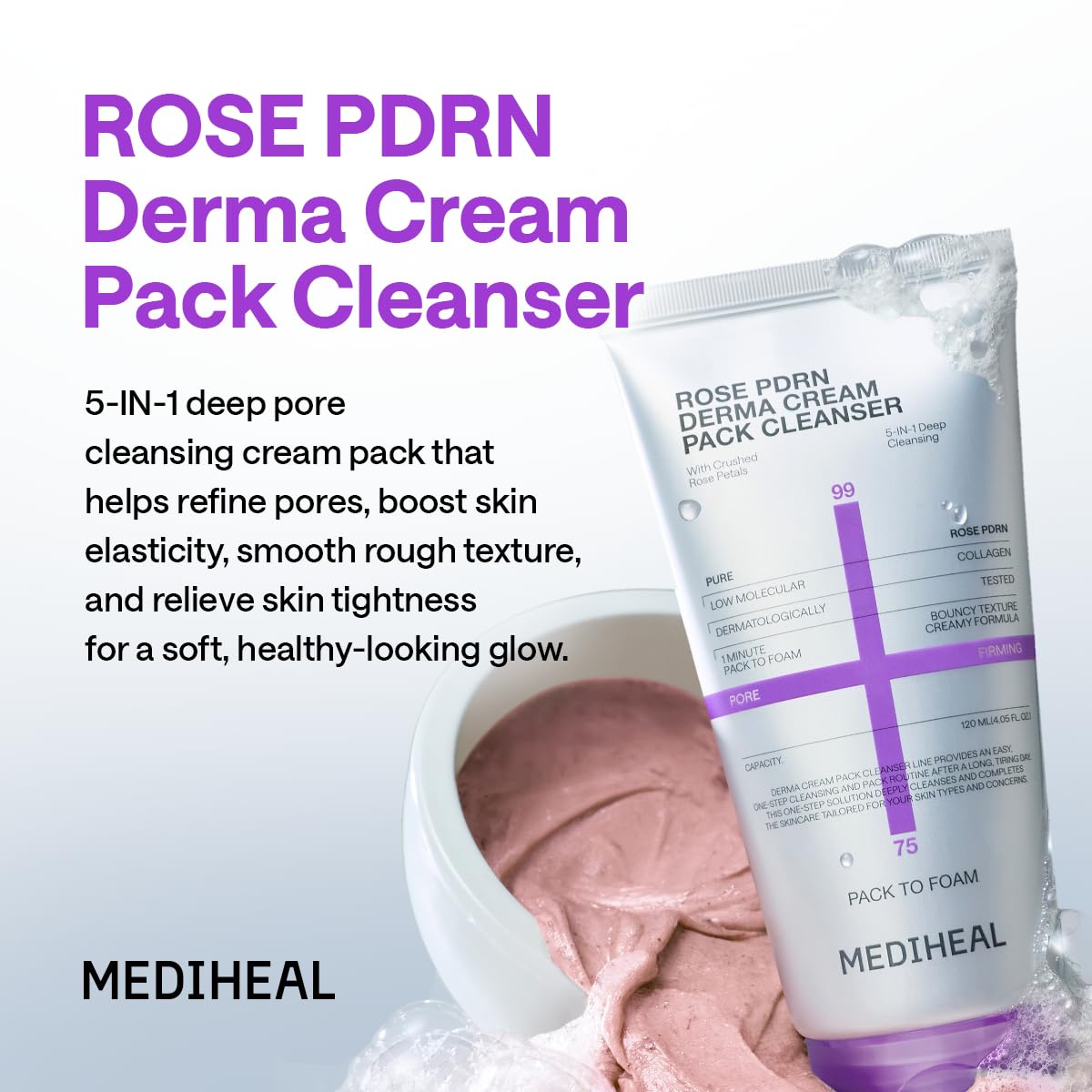 MEDIHEAL cream texture close-up highlighting smooth hydrating formula