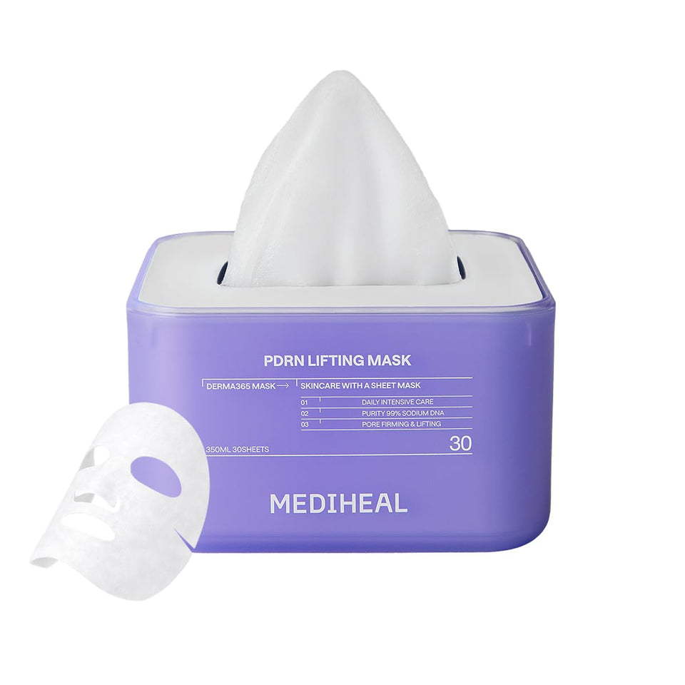 MEDIHEAL front packaging showing 30-sheet daily mask and clear benefits