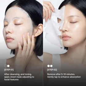 MEDIHEAL mask sheet next to hand for scale showing compact convenience benefit