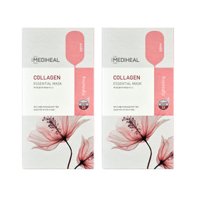 MEDIHEAL front packaging showing 20-count collagen masks and benefits