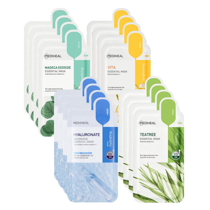 MEDIHEAL front packaging showing 16-pack and ingredient labels for convenient gifting