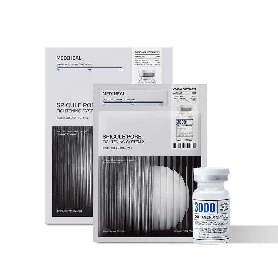 MEDIHEAL front packaging showing full two-step kit and clear benefits