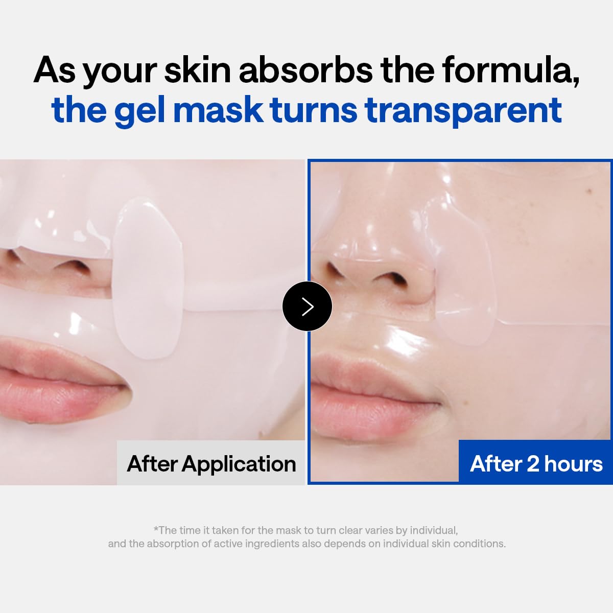 MEDIHEAL close-up hydrogel texture highlighting cooling gel and concentrated essence