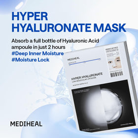 MEDIHEAL single hydrogel mask removed from box demonstrating ready-to-use convenience