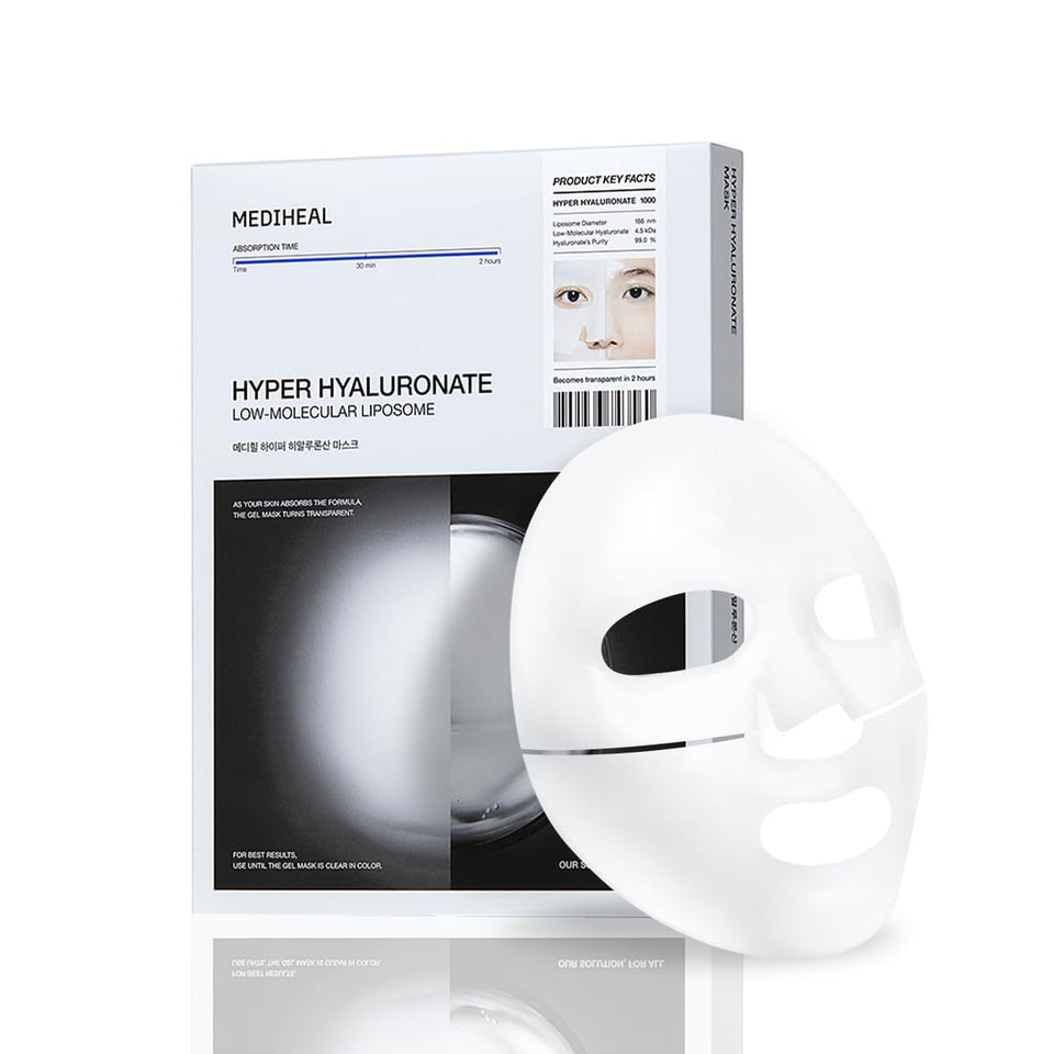MEDIHEAL front packaging showing product benefits and quantity for easy identification