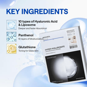 MEDIHEAL mask applied on cheek showing comfortable fit and overnight hydration benefit