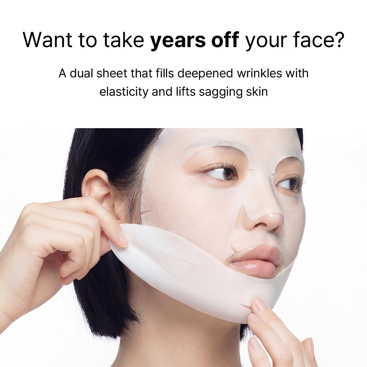 MEDIHEAL mask sheet close-up showing contour fit and comfort