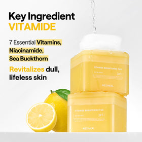 MEDIHEAL open tub with 100 pads displayed, long-lasting skincare supply