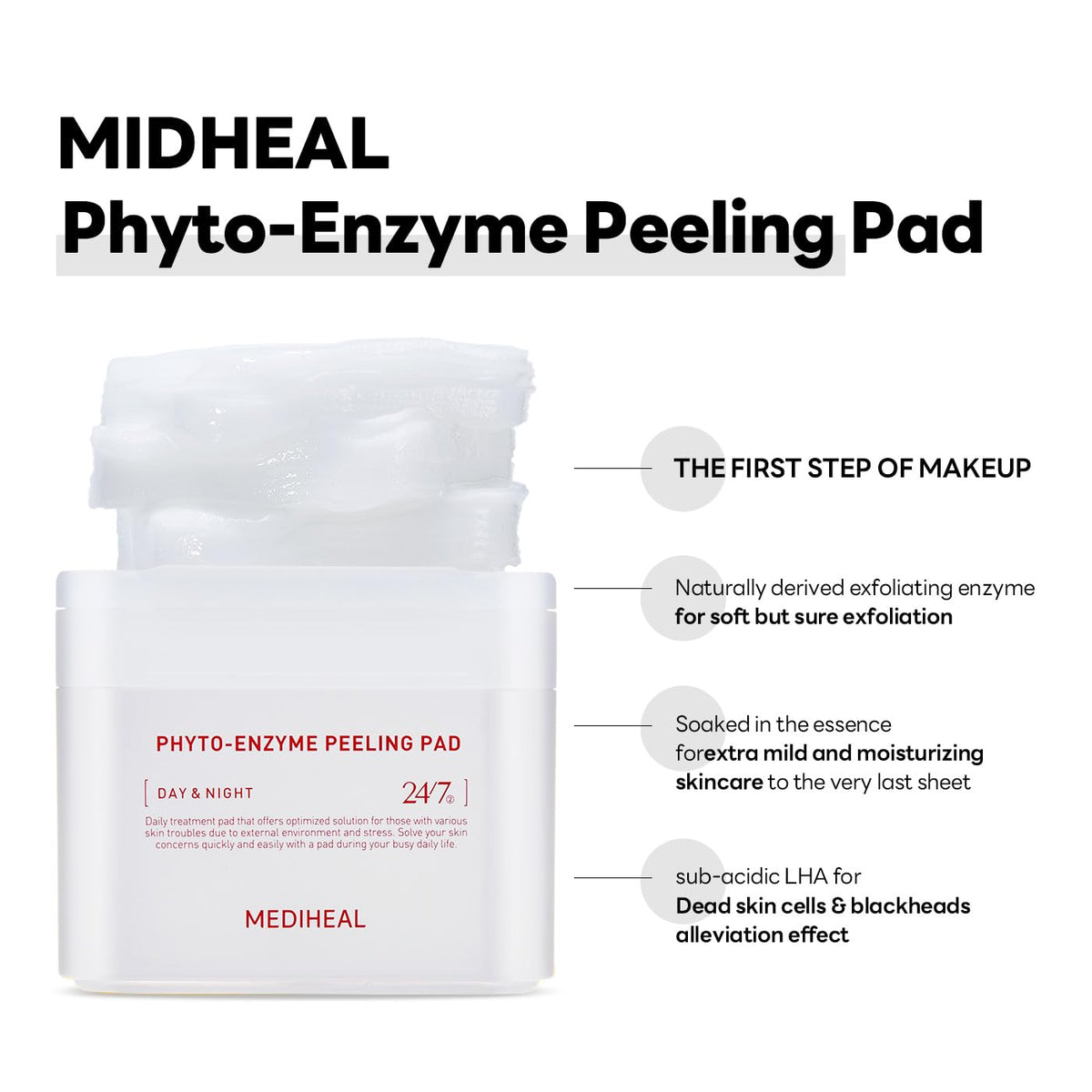 MEDIHEAL pad in hand for scale and easy application benefit