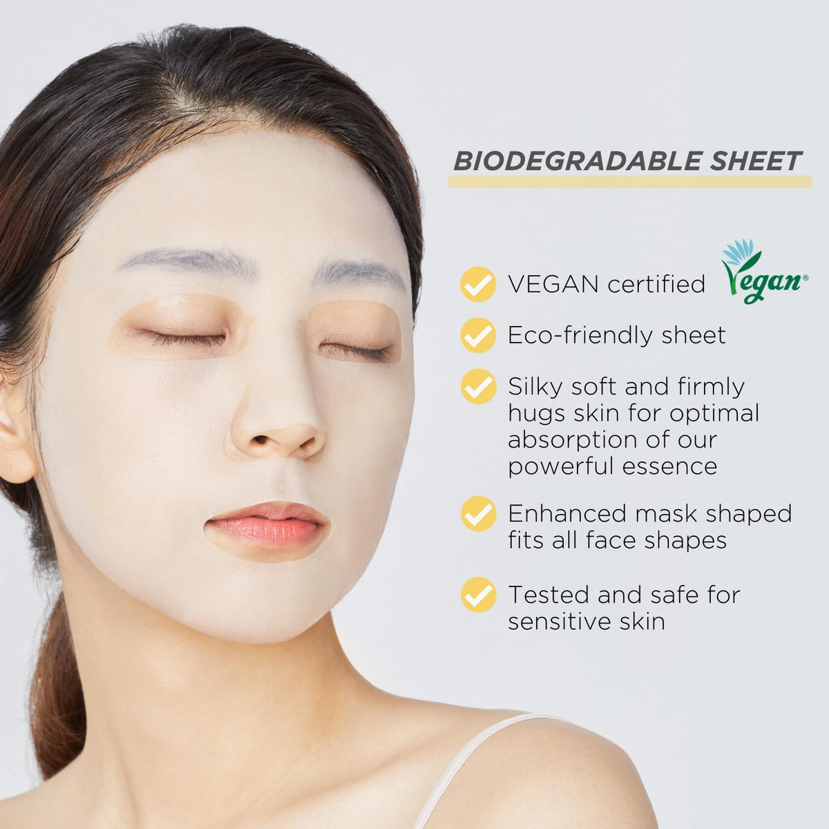 MEDIHEAL sheet detail showing precise cutouts for snug fit and comfort