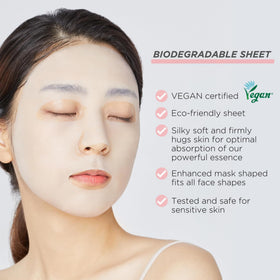 MEDIHEAL close-up of sheet mask fabric showing fine texture and even serum delivery
