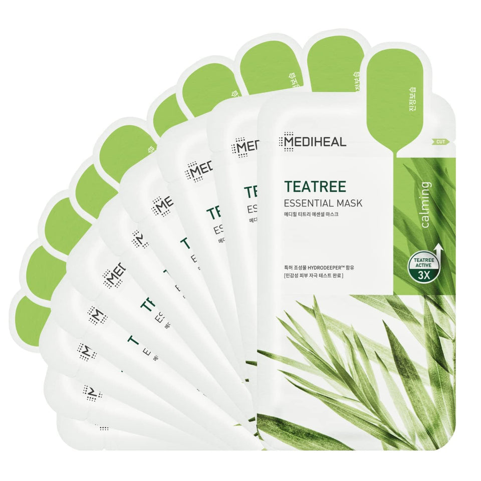 MEDIHEAL front packaging showing 10-sheet kit and calming benefits