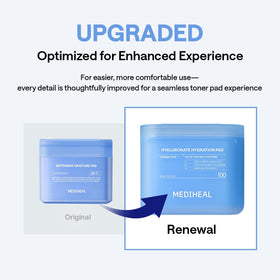 MEDIHEAL single pad on hand demonstrating lightweight, non-sticky application