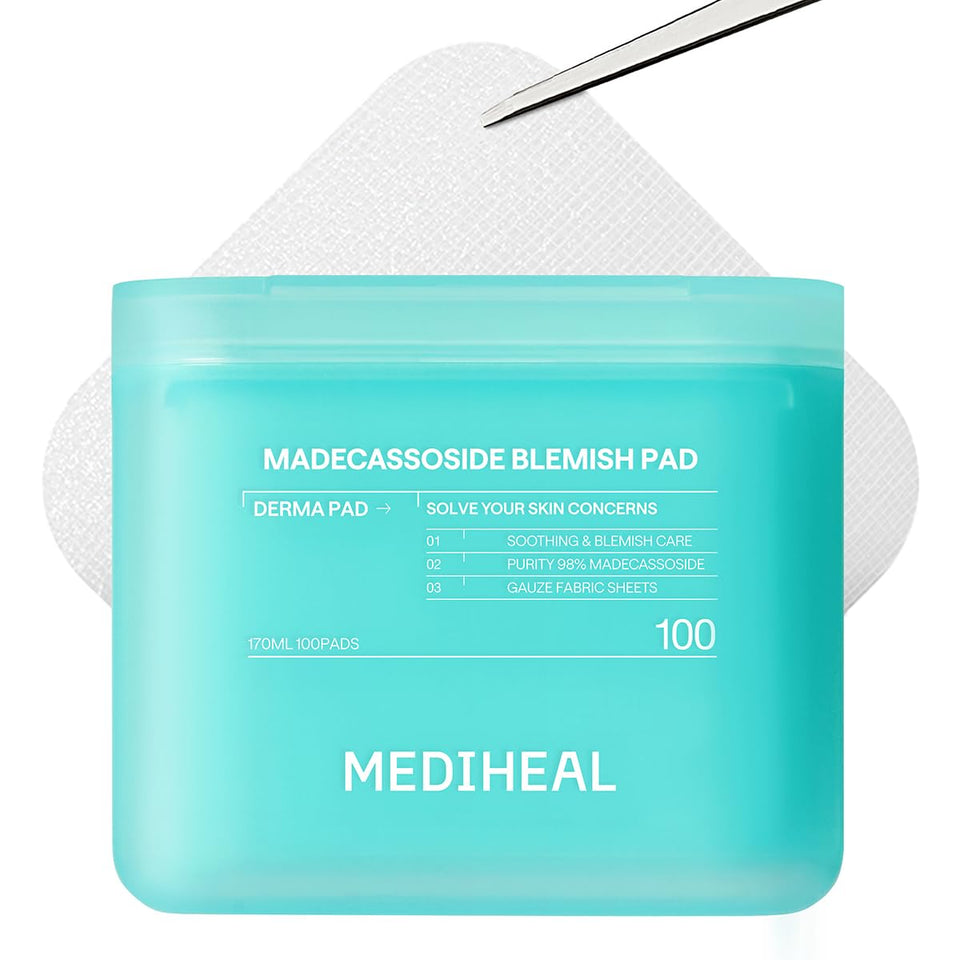 MEDIHEAL front packaging showing 100-count tub and product name for convenience