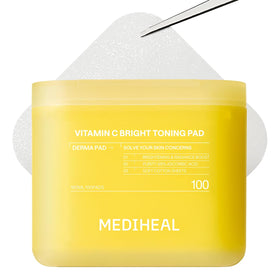 MEDIHEAL front packaging showing 100 pads and brightening benefits
