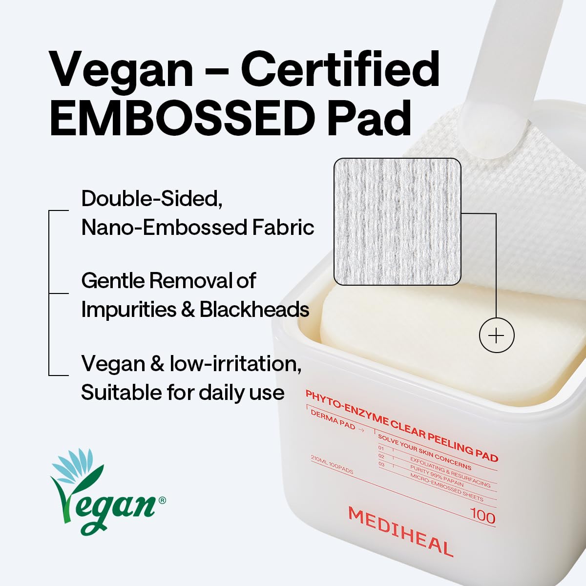 MEDIHEAL pad pressed on elbow showing body use for rough patches