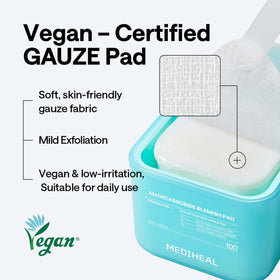 MEDIHEAL tub beside hand for scale to show compact travel-friendly size