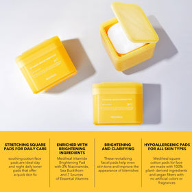 MEDIHEAL pad held in hand illustrating size and easy-to-use scale