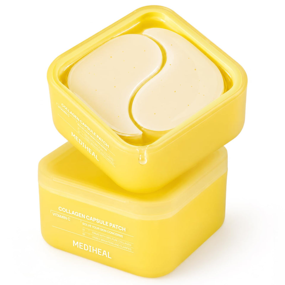 MEDIHEAL front packaging showing vitamin C capsule eye patches and count benefits