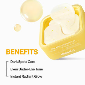 MEDIHEAL encapsulated vitamin C capsule detail showing targeted delivery benefit