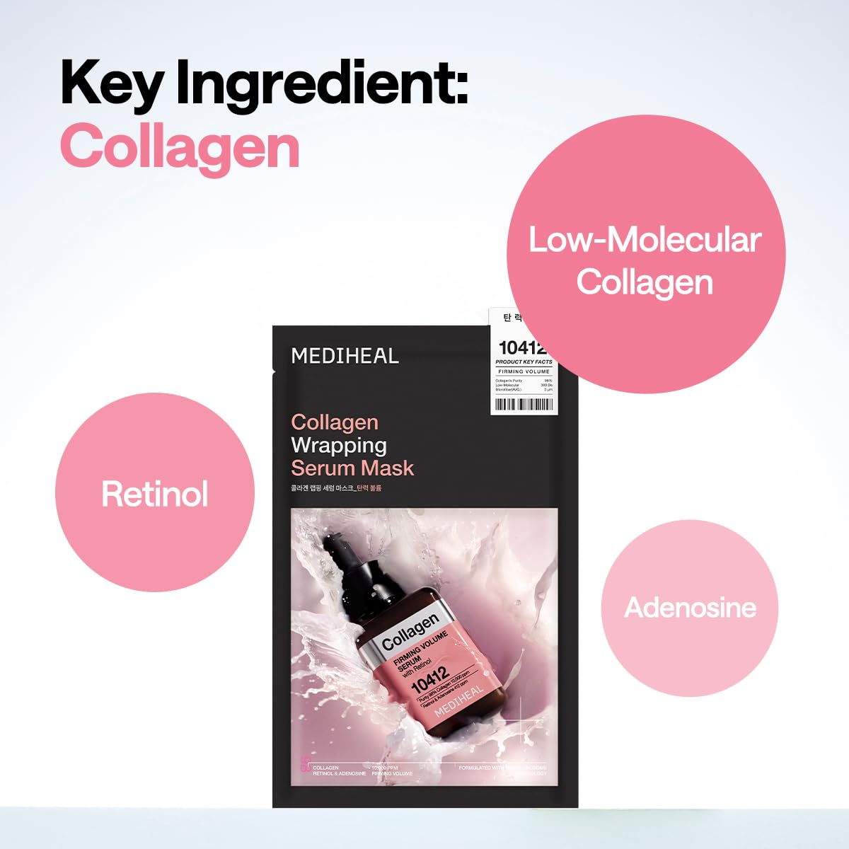 MEDIHEAL mask paired with Firming Volume Serum to illustrate synergistic use