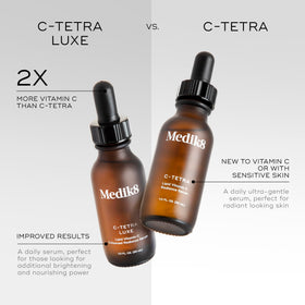 Medik8 bottle next to ruler showing 1 fl oz size, accurate size reference benefit