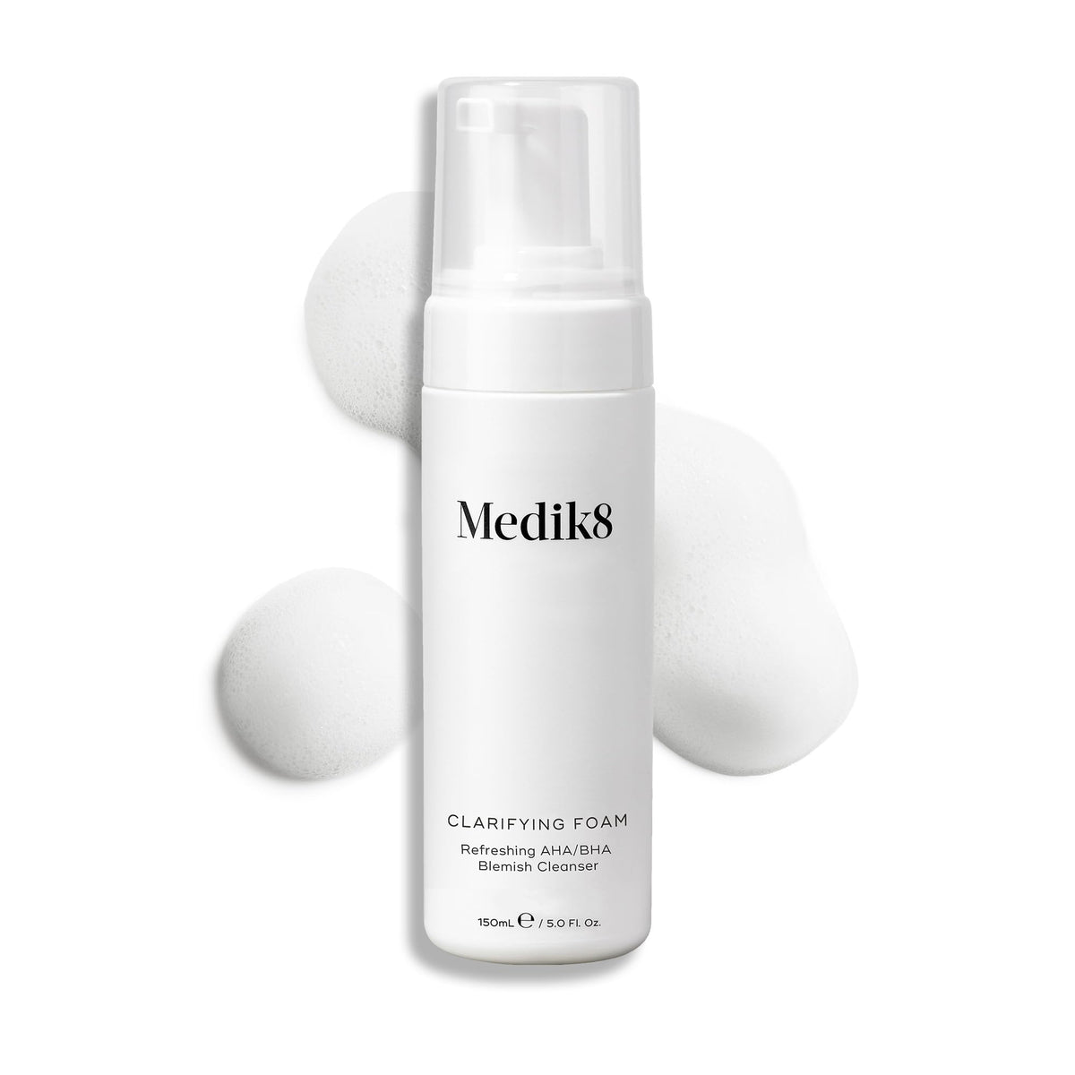 Medik8 bottle on bathroom counter staged in routine showing everyday use benefits