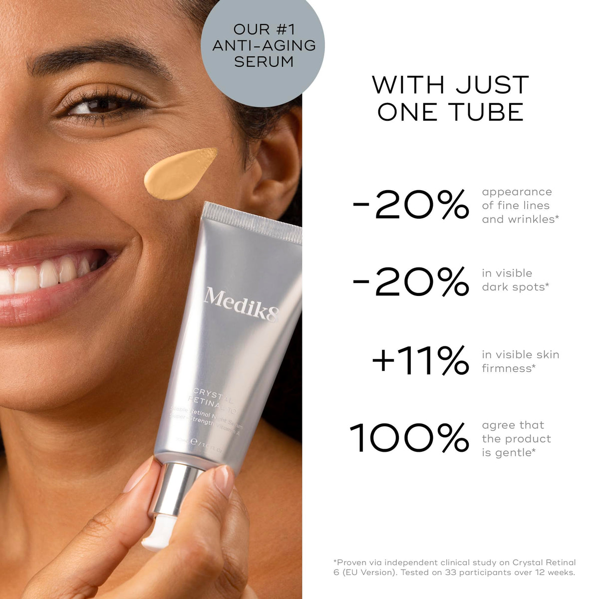 Medik8 serum texture close-up showing hydrating consistency for smooth skin