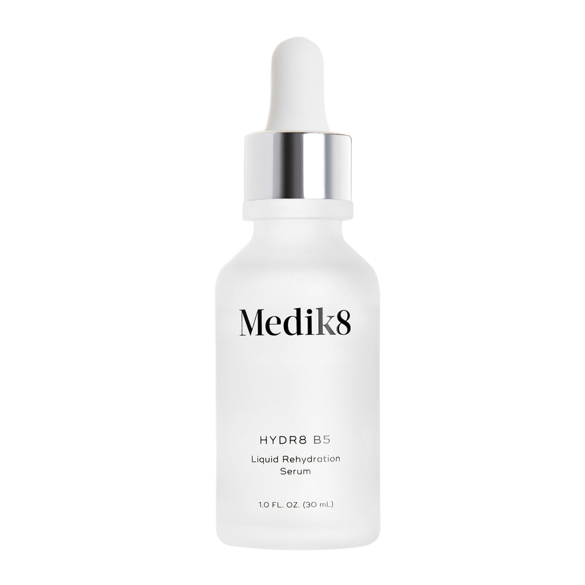 Medik8 Hydr8 B5 front bottle showing pipette and product benefit